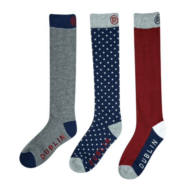 Dublin 3 Pack Socks (Burgundy)