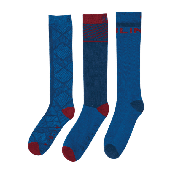 Dublin 3 Pack Socks Velvet Arctic Blue