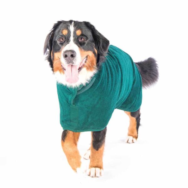 Ruff and Tumble Classic Dog Drying Coat Bottle Green