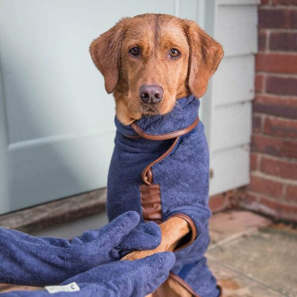 Ruff and Tumble Dog Drying Mits Burgundy Detail