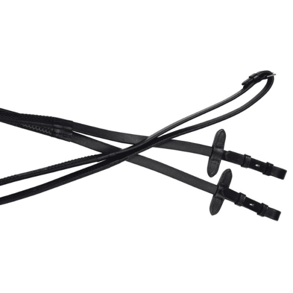 collegiate flexi grip reins iv black 2