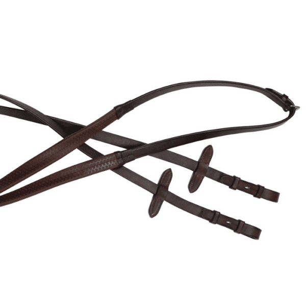 collegiate flexi grip reins iv brown 1