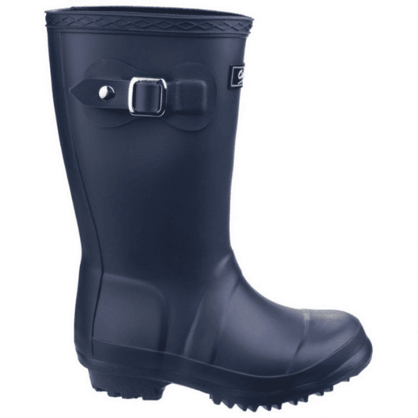 cotswold buckingham kids wellingtons navy left side