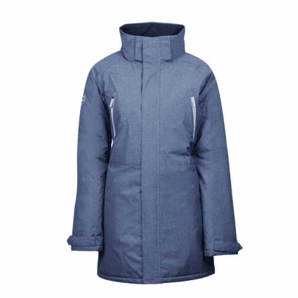 dublin amy mid length waterproof parka in blue without hood