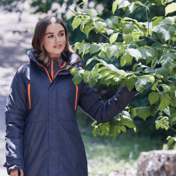 dublin amy mid length waterproof parka worn