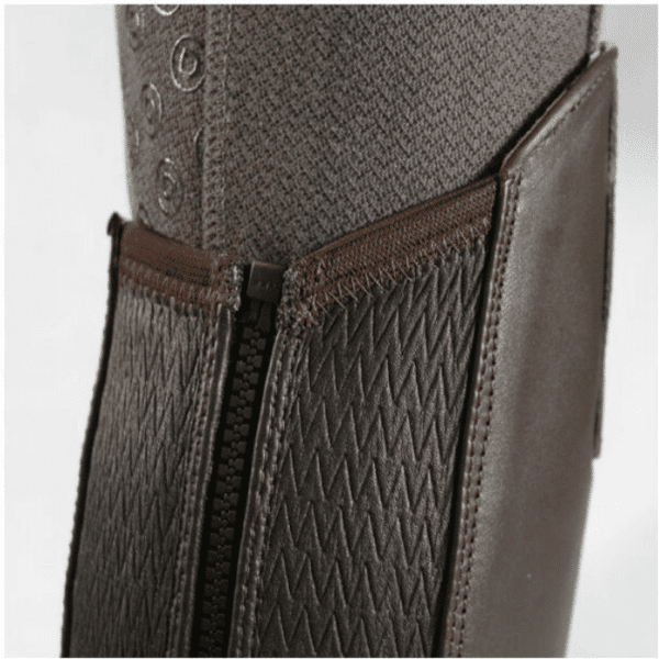 dublin leather half chaps back details