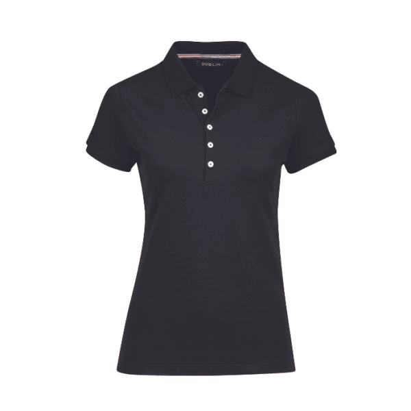 dublin lily cap sleeve polo black front