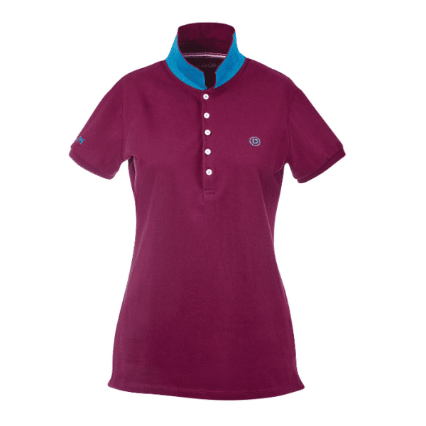 dublin lily cap sleeve polo crimson red back front