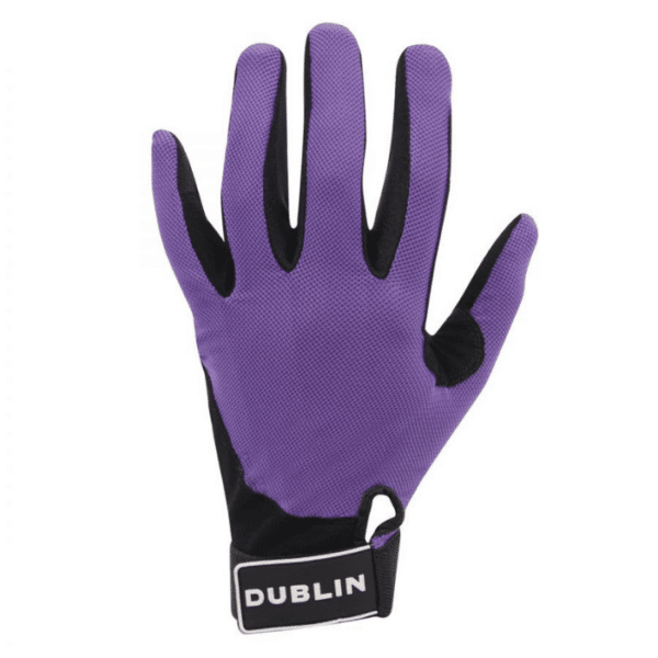 dublin mesh back riding gloves purple back 3