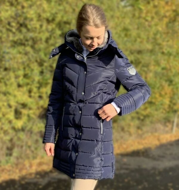 Mark Todd Ladies Deluxe Long Padded Coat Navy