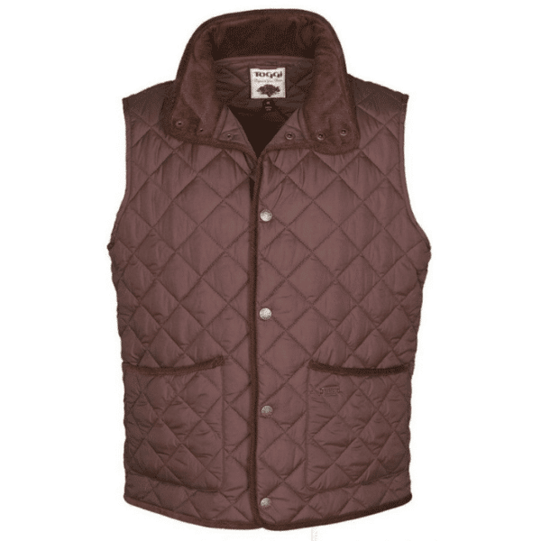 toggi tiverton mens classic quilted gilet chocolate 3