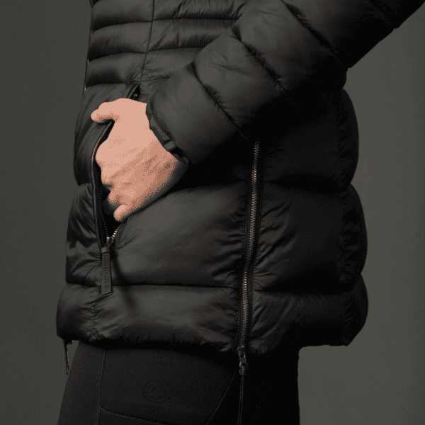 weatherbeeta harper quilted coat black lf hem