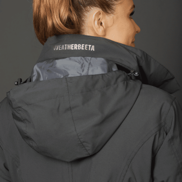 weatherbeeta kyla waterproof jacket asphalt grey lf hood